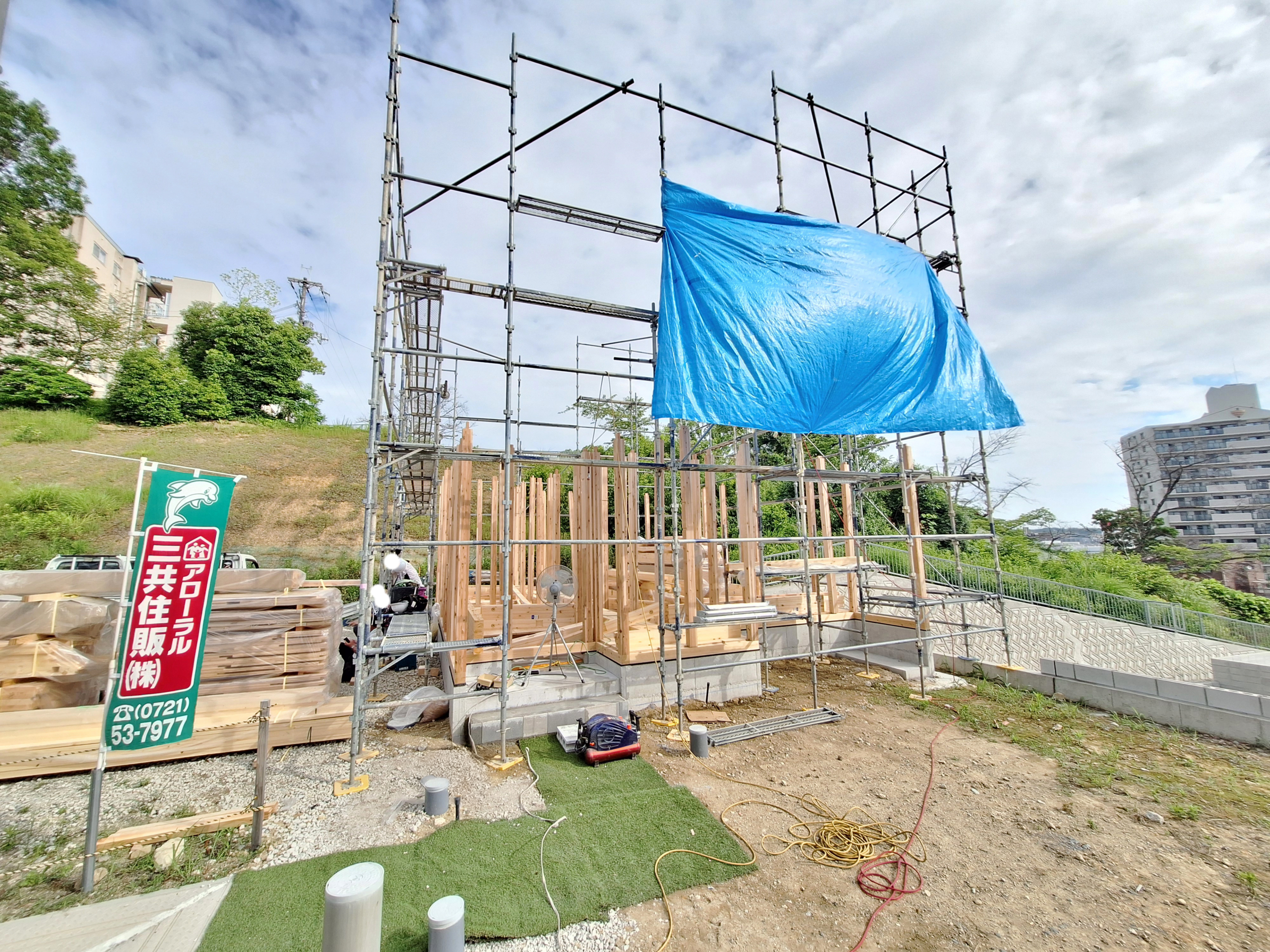 限定公開｜新モデルハウス建築タイムラプス動画（上棟）